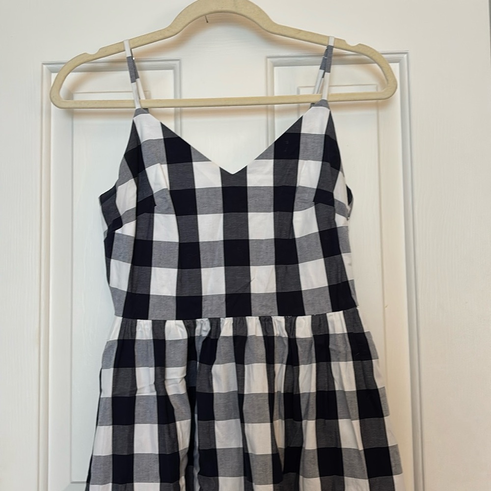 Navy J. Crew buffalo check maxi
